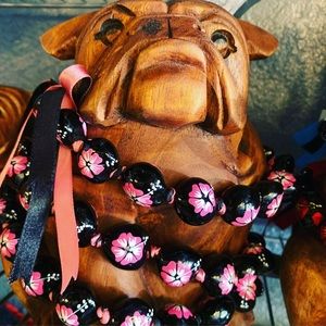 LARGE KOA WOOD DOG STATUE!